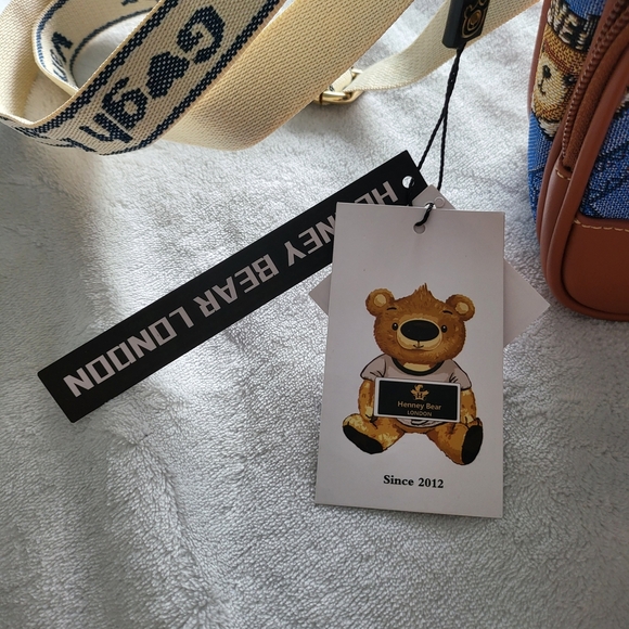 Blue and Brown Teddy Bear Crossbody Bag - Picture 11 of 11